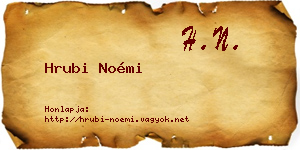 Hrubi Noémi névjegykártya